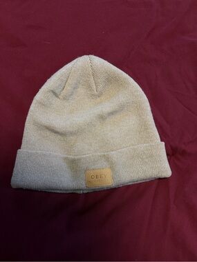Obey Beige/Tan Fold Cuff Beanie